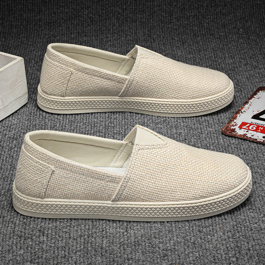 Linen Cloth Shoes Men's Breathable One Pedal Canvas