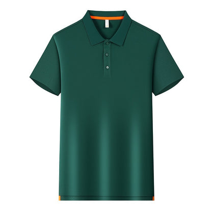 190g Tianshu Cotton Split Solid Color Polo Shirt