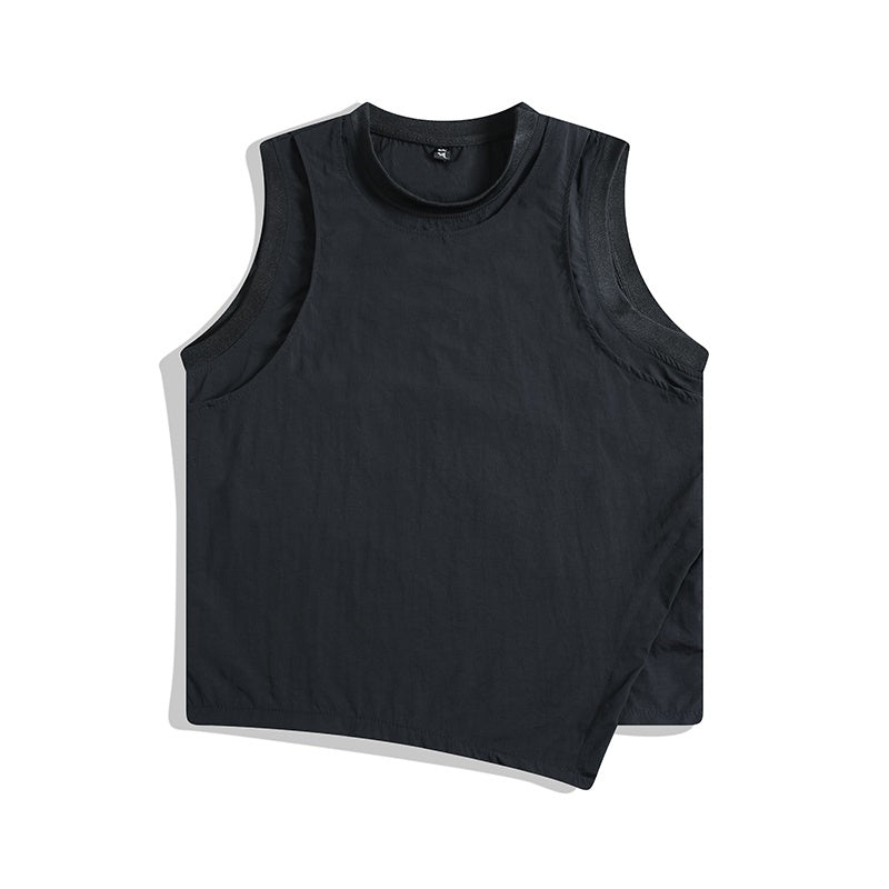 Fake Two-piece Ice Silk Quick-drying Vest Workout Sleeveless T-shirt