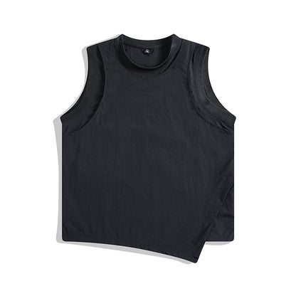 Fake Two-piece Ice Silk Quick-drying Vest Workout Sleeveless T-shirt