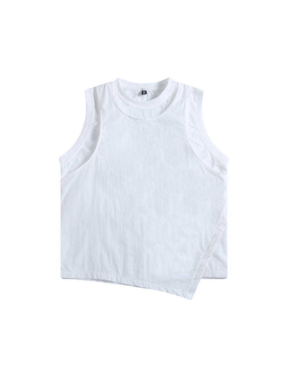 Fake Two-piece Ice Silk Quick-drying Vest Workout Sleeveless T-shirt