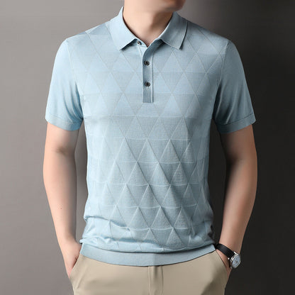Short Sleeve T-shirt Men's Thin Ice Silk Quick-drying Knitted Short Sleeve