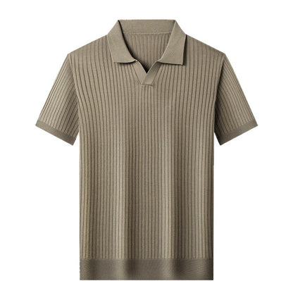 Mulberry Silk T-shirt Men's Short-sleeved Lapel High-end Casual Business