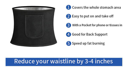 Sports Waist Support Violently Sweat Belly Band Fitness Burst Into Sweat Acceleration Running Belt Pocket Waistband
