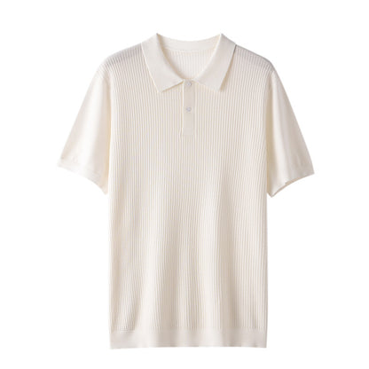 Men's Casual Solid Color Wool Knitted Half Sleeve