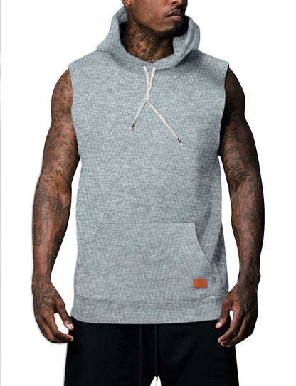 Sleeveless Vest Top Men's Waistcoat Hooded