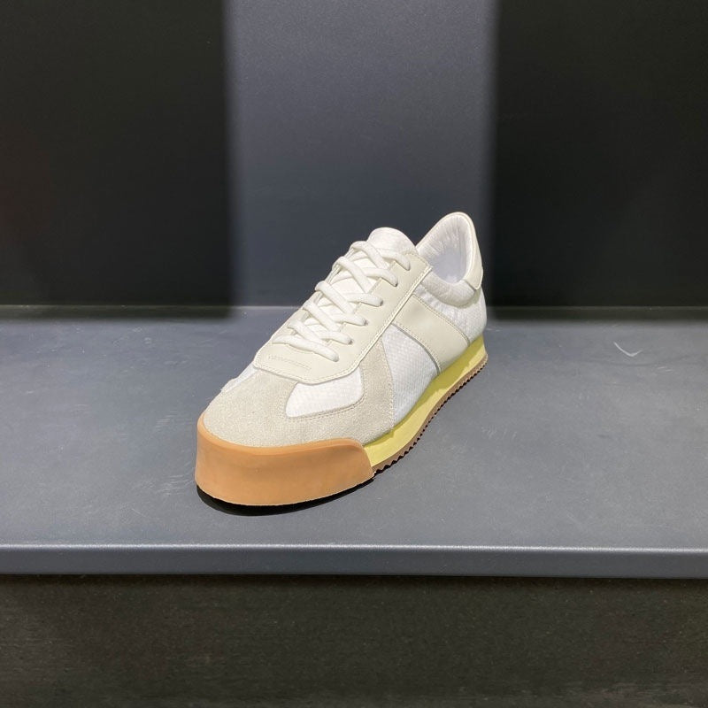 Summer Men's Ultra-light Raise The Bottom Genuine Leather Mesh Breathable Versatile Sports Shoes