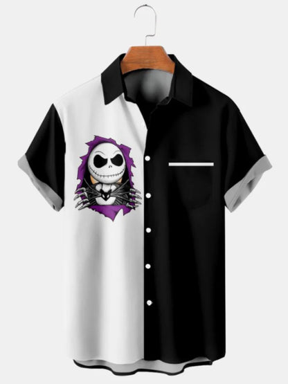 Short Sleeve Lapel Men's Clothing Print Shirt