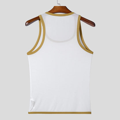 Men's Fitness Tight Mesh Style For Sports Mesh Vest
