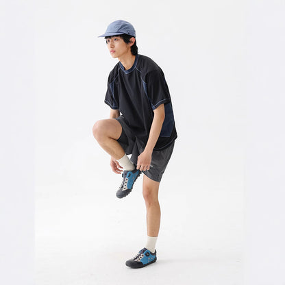 Lightweight Quick-drying Color Matching Sports Loose Short Sleeve