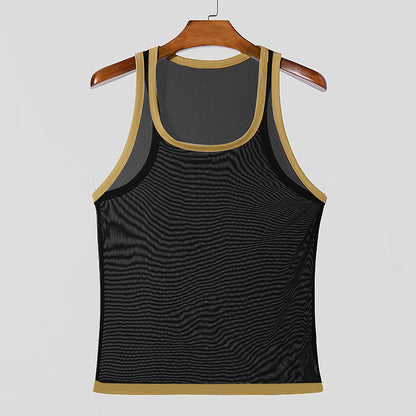 Men's Fitness Tight Mesh Style For Sports Mesh Vest
