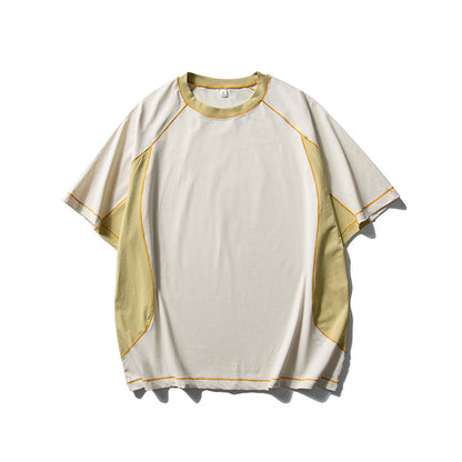 Lightweight Quick-drying Color Matching Sports Loose Short Sleeve