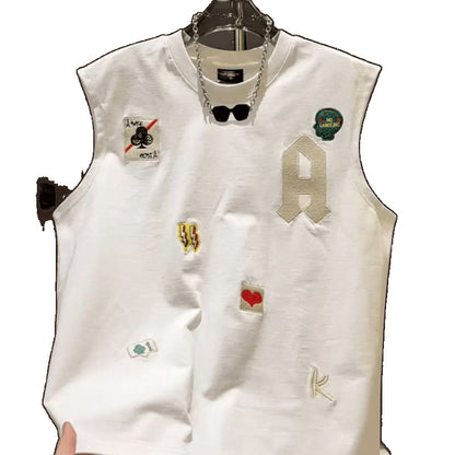 Men Cartoon Printed Sleeveless Vest T-shirt