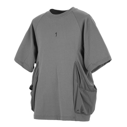 Men's Loose Casual With Big Pockets Round Neck Short Sleeve T-shirt
