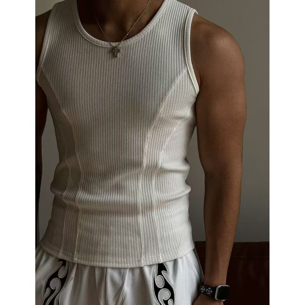 American Stitching I-shaped Vest Summer Men's Tight