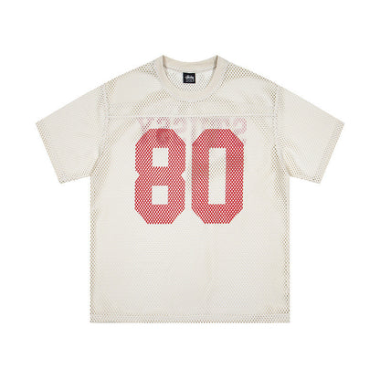 Sports And Leisure Jersey Letter Printing Simple Short Sleeve