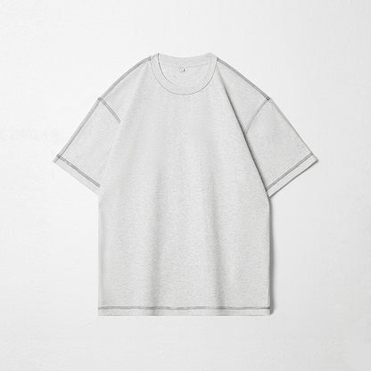 Retro Shoulder Contrasting Color Line Short Sleeved Shirt