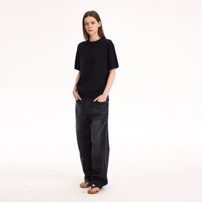 Fanio Velvet Shoulder Short-sleeved T-shirt