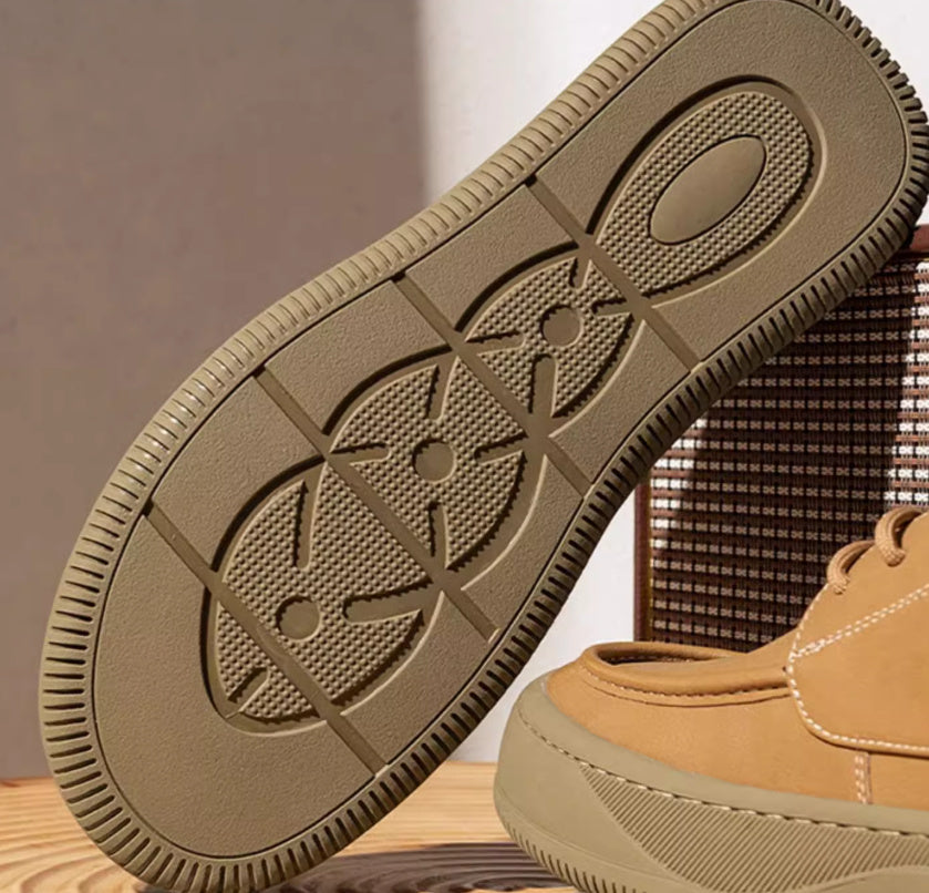 British Retro Brown Big Toe Casual Leather Shoes