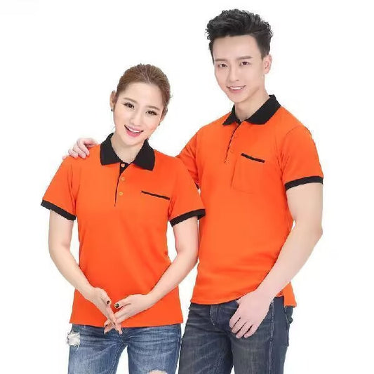 Summer Pocket Color Matching Collar Polo Shirt