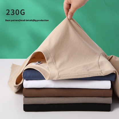 230g Heavy T-shirt Double Yarn Solona Round Neck Bottoming Shirt American Drop Shoulder