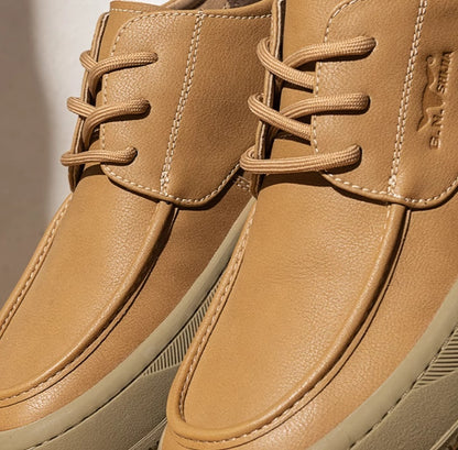 British Retro Brown Big Toe Casual Leather Shoes