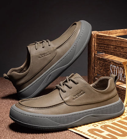 British Retro Brown Big Toe Casual Leather Shoes