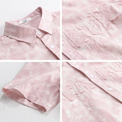 Summer Menswear Hanging Dyed Printed Simple Short Sleeve