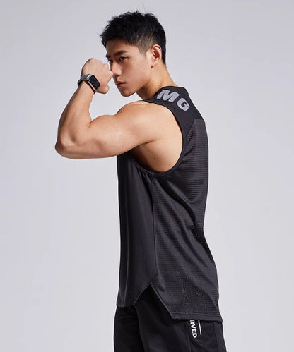 Summer Wicking Sports Vest Men's Mesh Ice Silk Lightweight Breathable Fitness Clothes