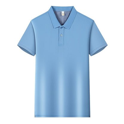 220g Back Of Turtle Split Solid Color Polo Collar T-shirt