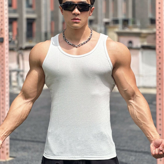 Men's Outdoor Leisure Exercise Sleeveless I-shaped Vest
