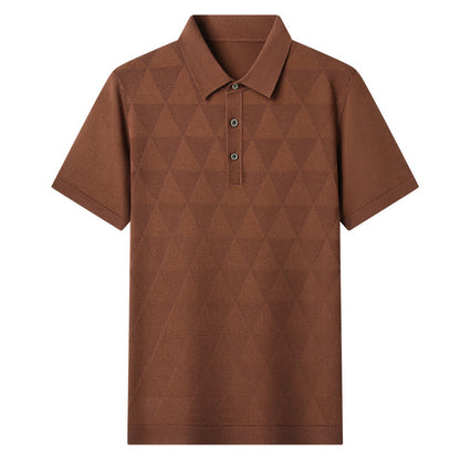 Short Sleeve T-shirt Men's Thin Ice Silk Quick-drying Knitted Short Sleeve