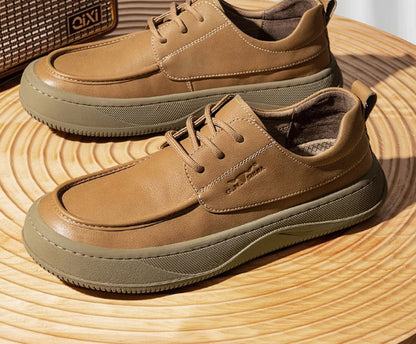 British Retro Brown Big Toe Casual Leather Shoes