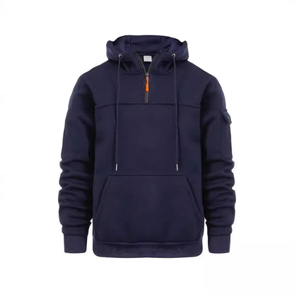 Men's Loose Sweater Half Zipper Hooded Sweatshirt