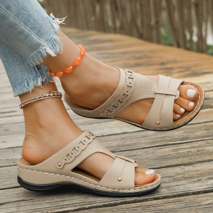 Slope Heel Plus Personalized Roman Style Slippers