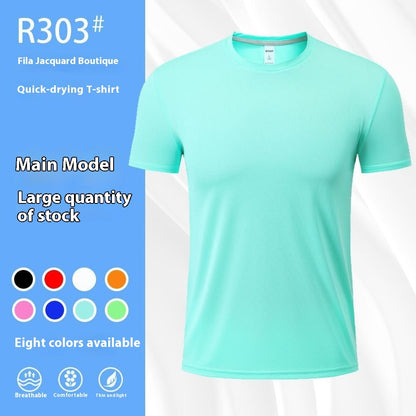Running Fitness Short Sleeve Ice Silk Round Neck Quick-drying T-shirt