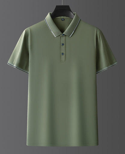 Pure Color Mulberry Silk Men's Short Sleeve