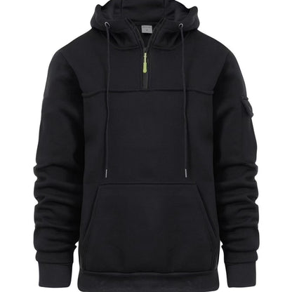 Men's Loose Sweater Half Zipper Hooded Sweatshirt