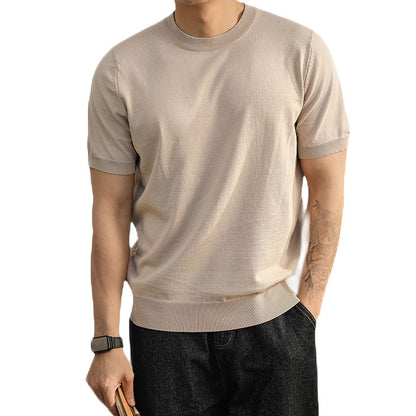 Plus Size Short-sleeved Sweater Men's Lightly Mature Casual