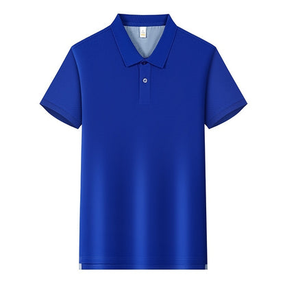 220g Back Of Turtle Split Solid Color Polo Collar T-shirt