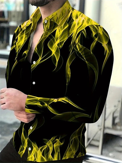 Hawaiian Style Men's Long Sleeve Shirt