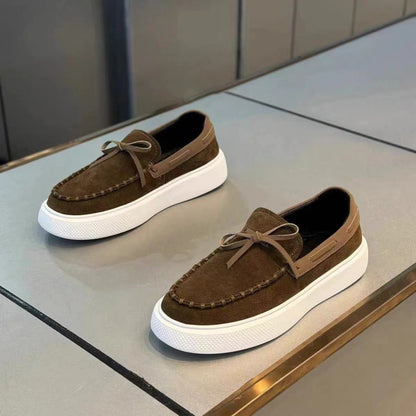 White Autumn Suede All-match Loafers