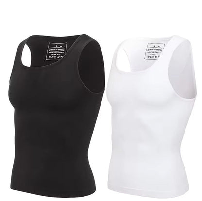 ALSHOW Best Sellers Stretchy Men Vest Pure Cotton Breathable Round Neckline Vest for Men coarse-pitch thread