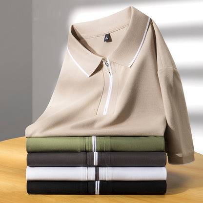 Men's Lapel Silk Business Casual Top