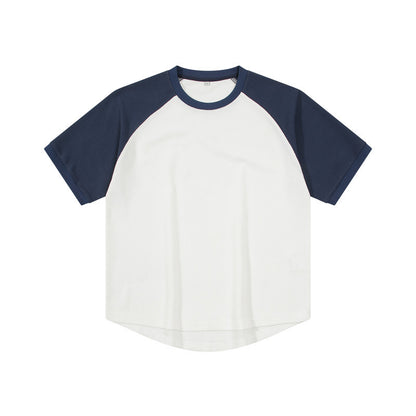 Contrast Color Waffle Plus Size Short Sleeve