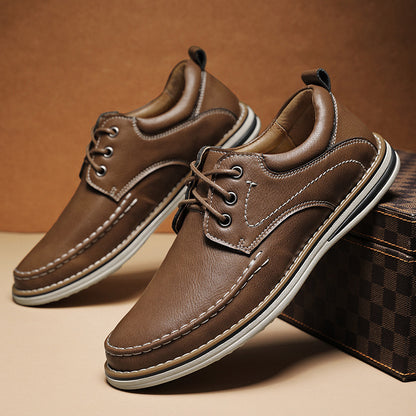 Men's Casual Leather Shoes Genuine Leather Plus Size Breathable Trendy Shoes Casual Leather Shoes