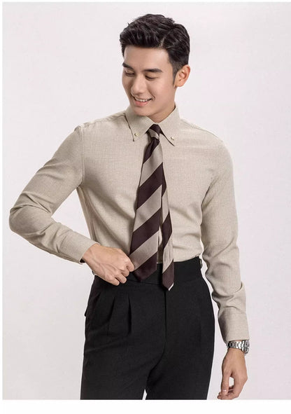 Non-ironing Men's Long-sleeved Casual Plaid Business Shirt