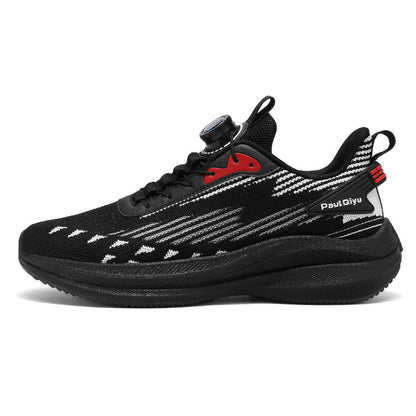 Rotating Buckle Fly-kit Mesh Casual Sports Running Men's Shoes