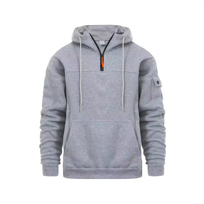 Men's Loose Sweater Half Zipper Hooded Sweatshirt