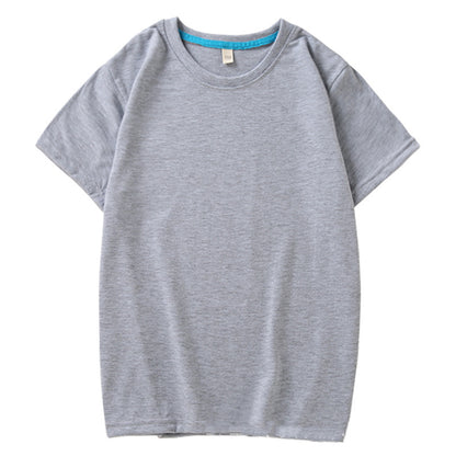 Children's T Combed Cotton Blank Solid Color Loose Round Neck Short Sleeve